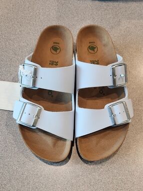 Papillio Baby Blue Double Buckle Cork Sandals